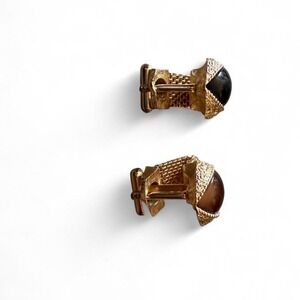 VINTAGE 1960s Cat eye Cufflinks Vintage silver tone DANTE mesh wrap cufflinks